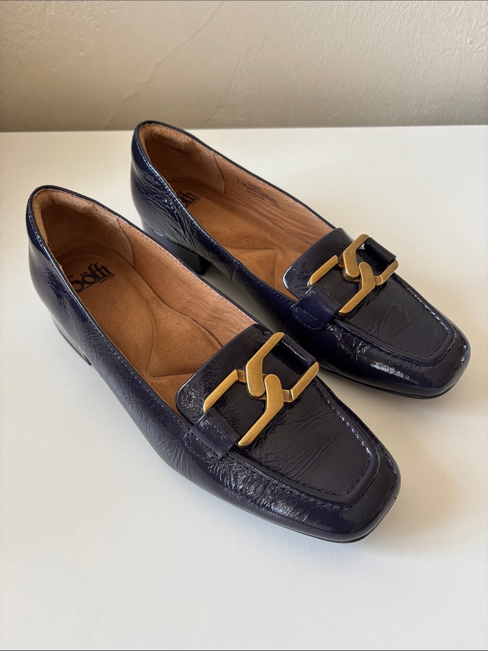 Sofft Erica Patent Leather Loafers Navy